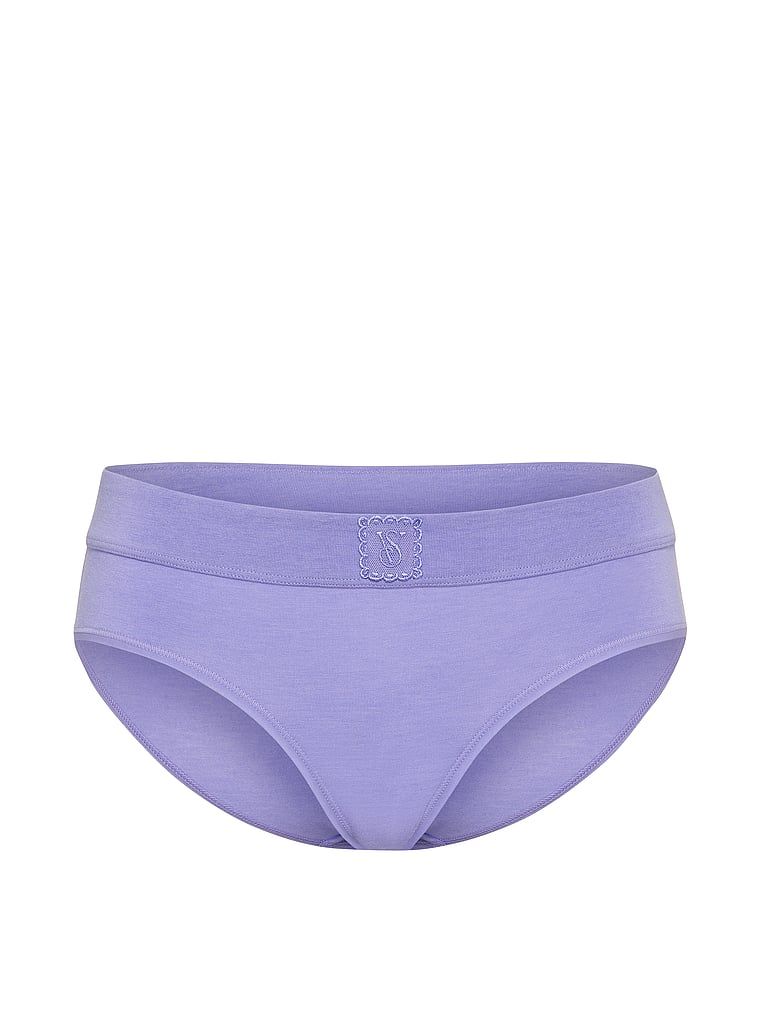 Bavlněné kalhotky s přišitým krajkovým logem Hiphugger. Produkt je modrý a pochází z kolekce Cotton.