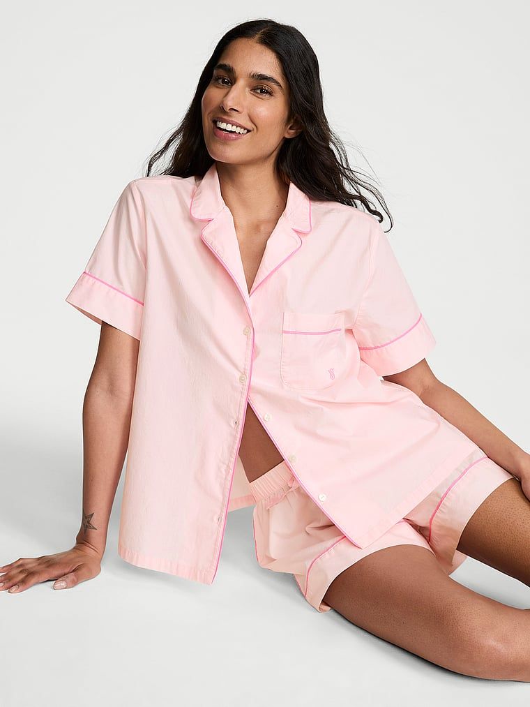 Victoria's Secret Bavlněná krátká pyžamová souprava Heritage