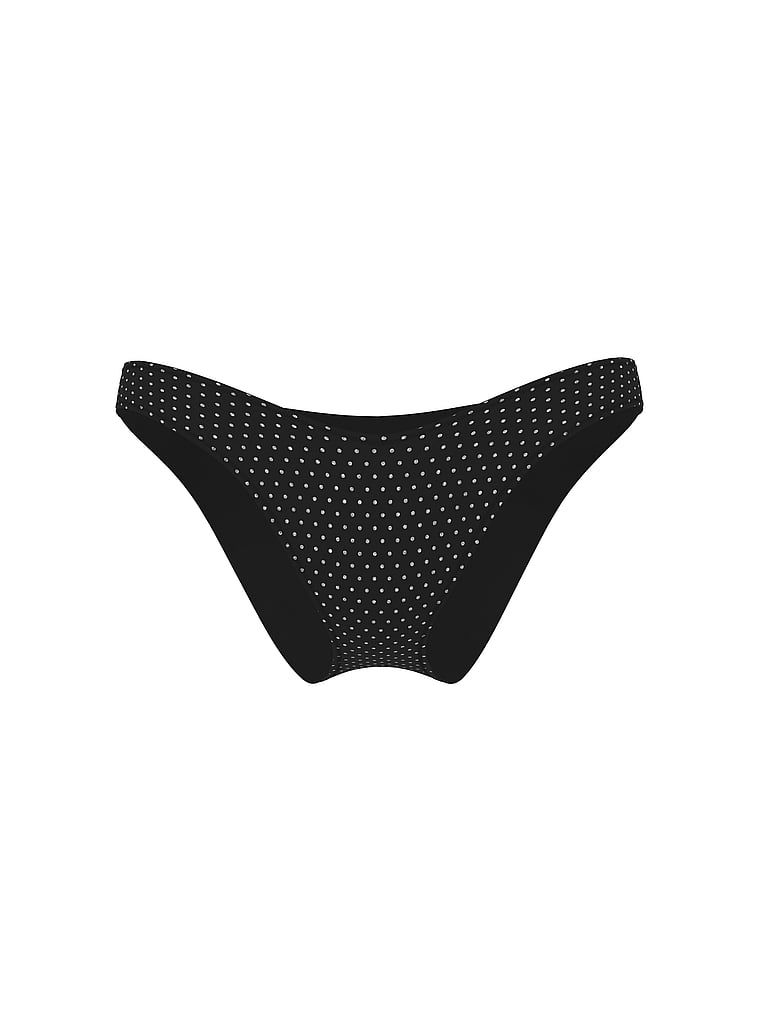 Essential Diamante brazilské bikiny bottom. Produkt je černý a pochází z kolekce Victoria's Secret Swim.
