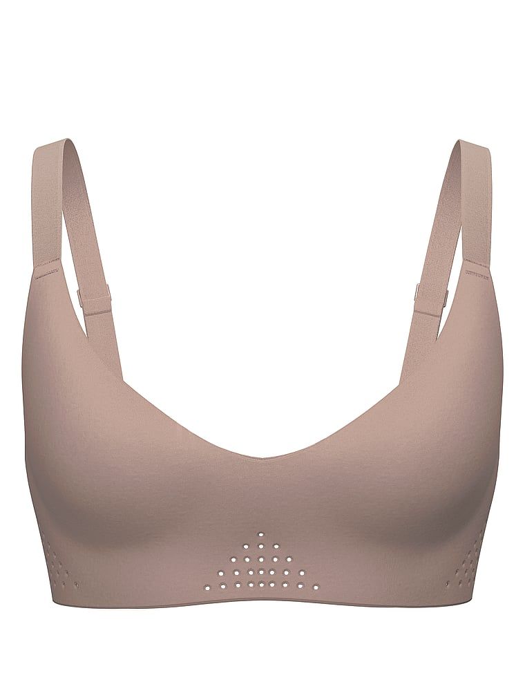 Sportovní podprsenka s výstřihem do V VSX Featherweight. Produkt je béžový a pochází z kolekce VSX.
