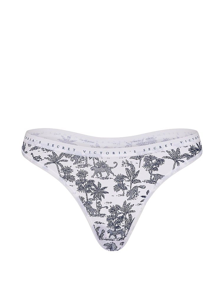 Bavlněné tanga s vysokými nohavičkami. Produkt je vzorovaný a pochází z kolekce Victoria's Secret.