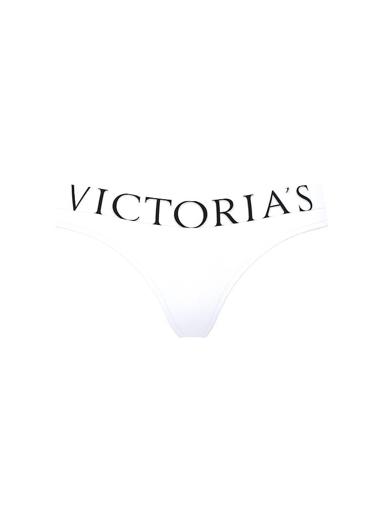 Logo s výbuchem bavlněných tang. Produkt je bílé barvy a pochází z kolekce Cotton.