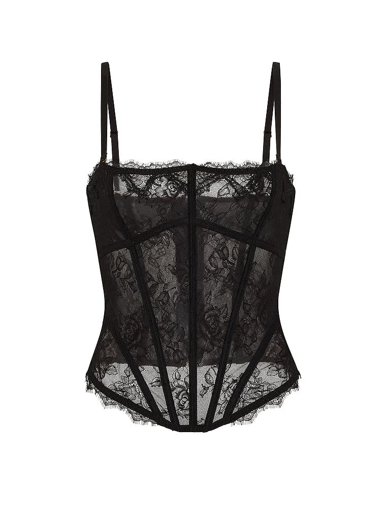 Horní část korzetu Rose Lace. Produkt je černý a pochází z kolekce Very Sexy.