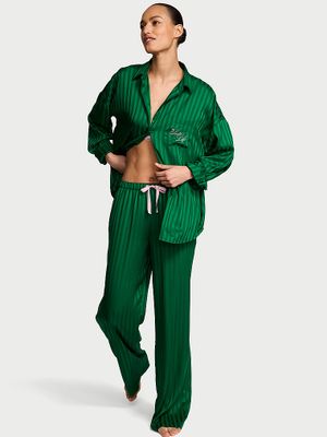 Victoria's Secret Typické dlouhé oversized saténové pyžamo