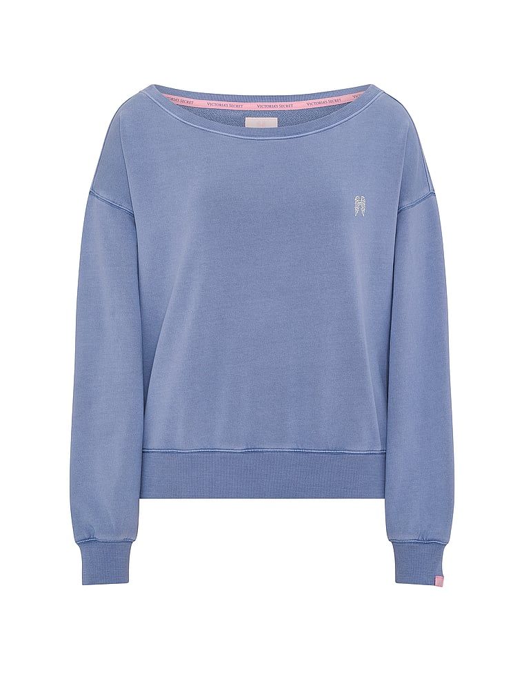 Bavlněná mikina s výstřihem Terry Boatneck. Produkt je modré barvy a pochází z kolekce Angel Essentials.