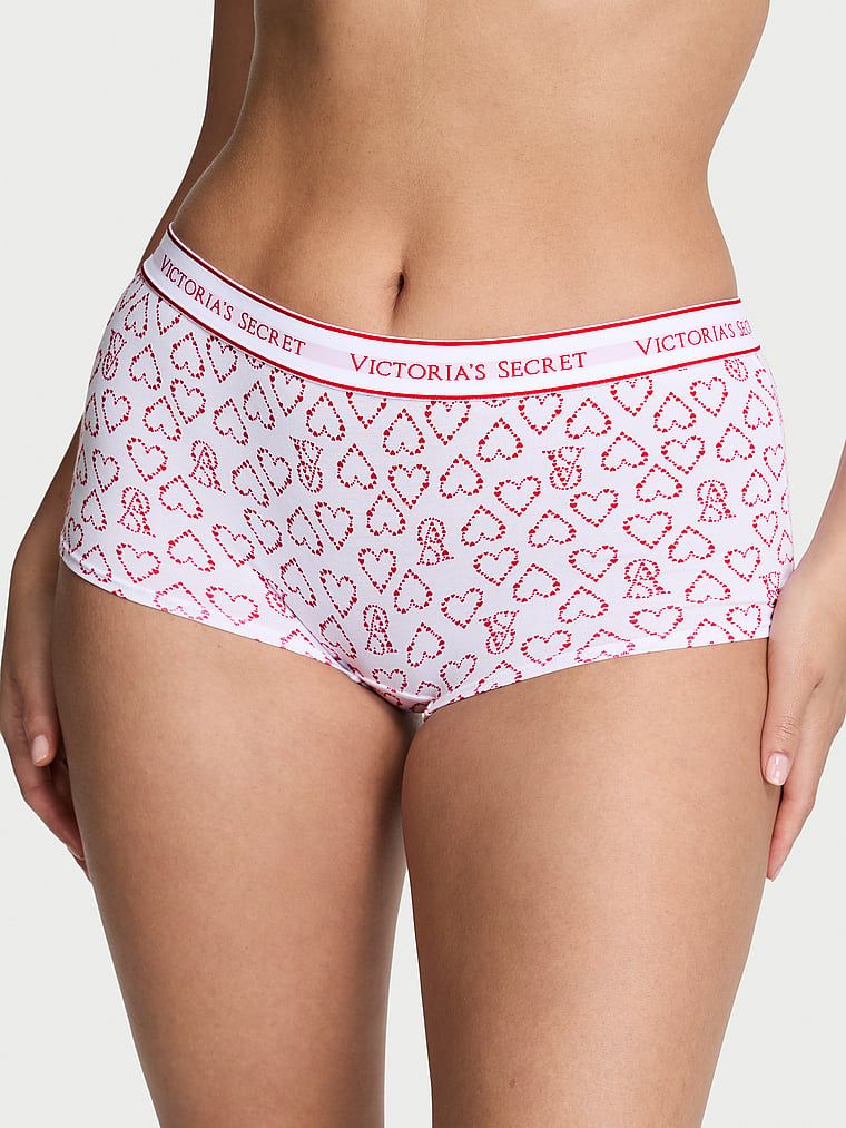 Bavlněné kraťasy s logem v pase Boyshort. Produkt je vzorovaný a pochází z kolekce Cotton.