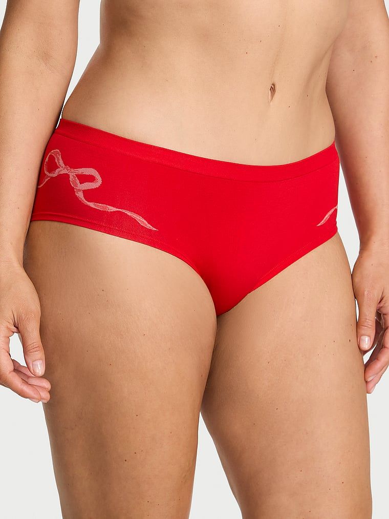 Kalhotky s mašličkou Seamless Bow Hiphugger. Produkt má červenou barvu a pochází z kolekce Bezešvé.