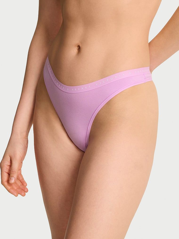 Victoria's Secret Tanga z elastické bavlny vysoko vykrojená
