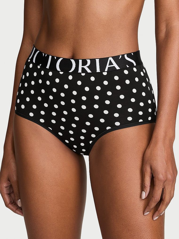 Bavlněné kalhotky s vysokým pasem Exploded Logo Briefs. Produkt je vzorovaný a pochází z kolekce Cotton.