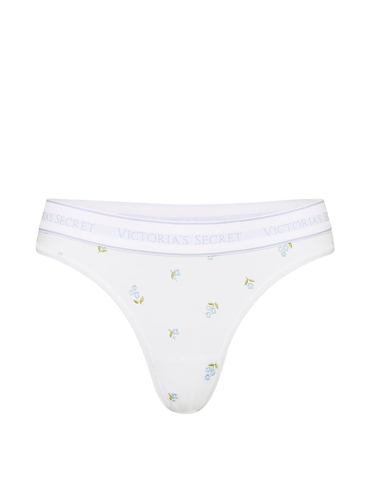 Bavlněné tanga s výšivkou a logem. Produkt je vzorovaný a pochází z kolekce Cotton.