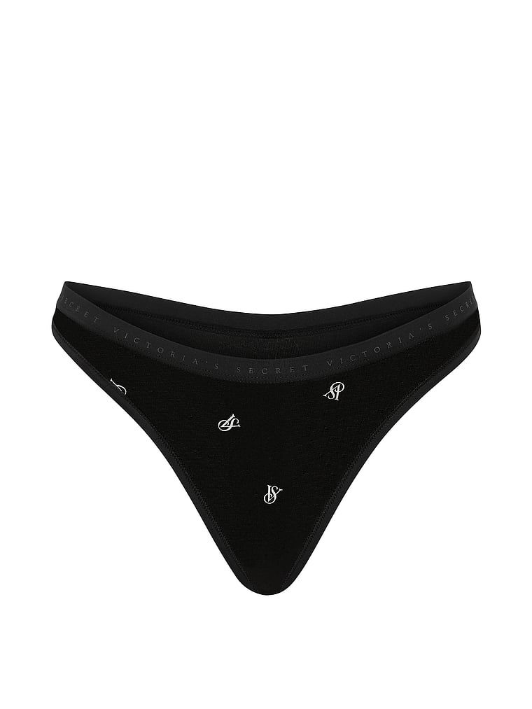 Bavlněné tanga s vysokými nohavičkami. Produkt je vzorovaný a pochází z kolekce Victoria's Secret.