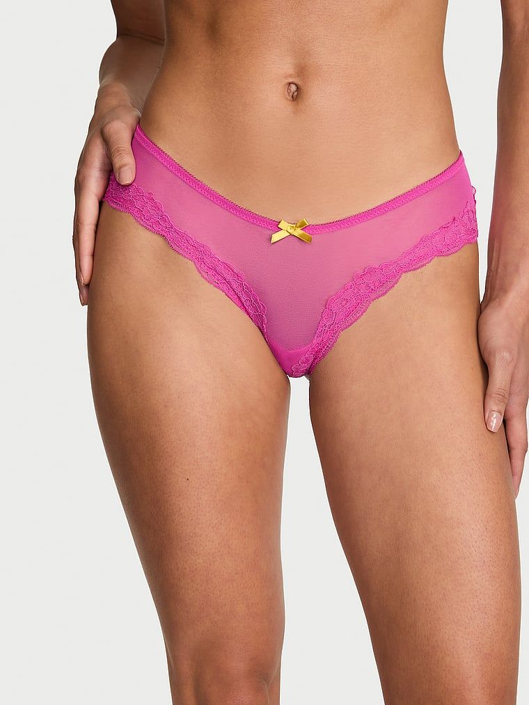 Victoria's Secret Vyzývavé kalhotky ze síťoviny a krajky