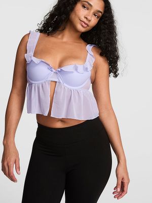Babydoll podprsenkový top s lehkou výztuží GRWPINK