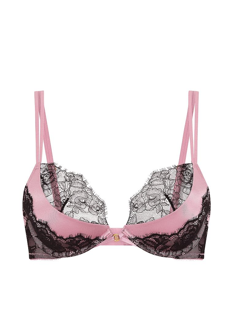 Podprsenka na push-up s hlubokými krajkovými vložkami. Produkt je růžové barvy a pochází z kolekce Very Sexy.