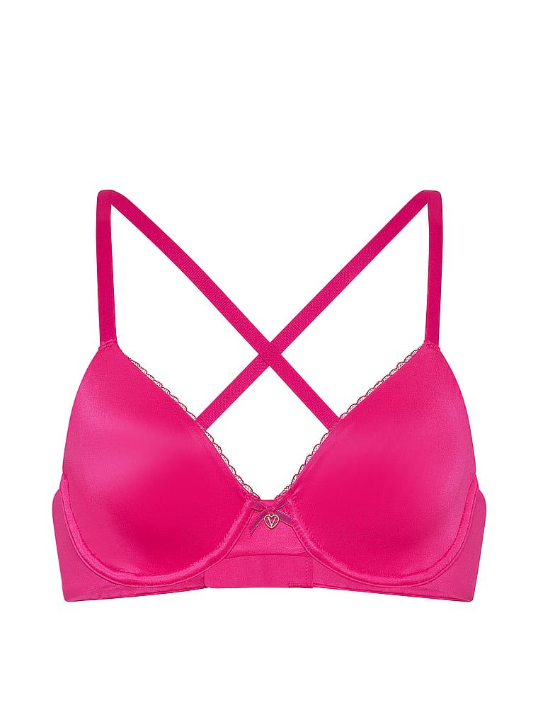 Neviditelný lifting Smooth Demi nepolstrovaná podprsenka. Produkt je růžové barvy a pochází z kolekce Body by Victoria.