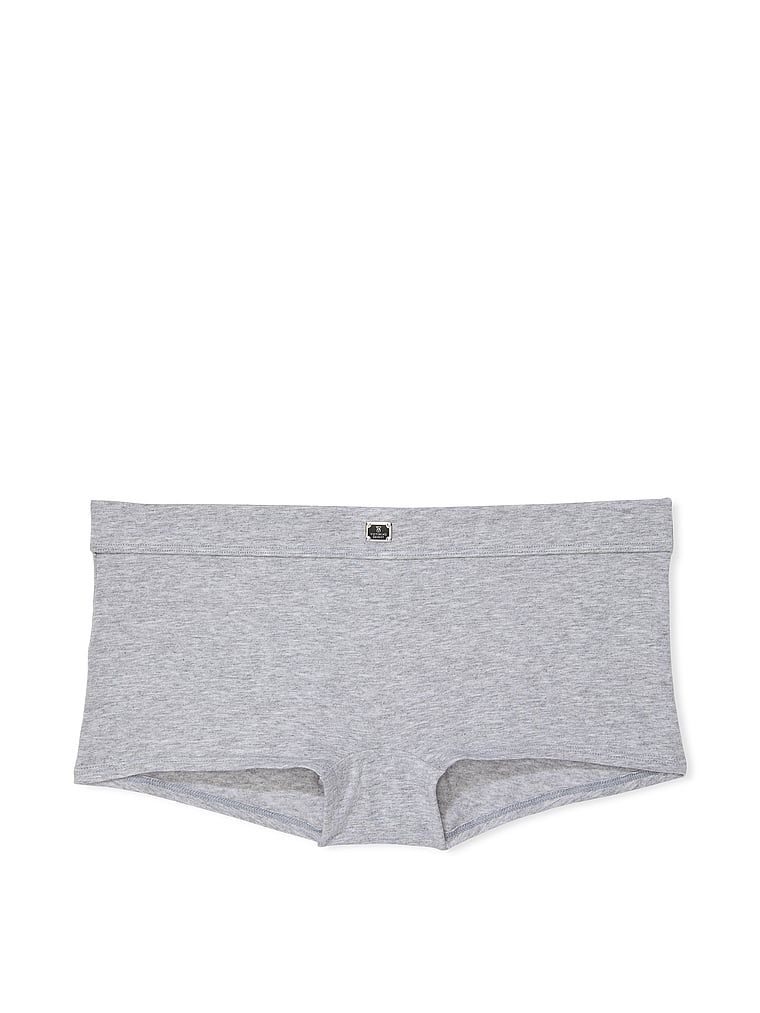 Bavlněné kalhotky, šortky s logem v pase Boyshort Hardware. Výrobek je šedý a pochází z kolekce Cotton.
