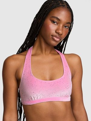 PINK Nevyztužená braletka se zády typu racerback Plush Touch