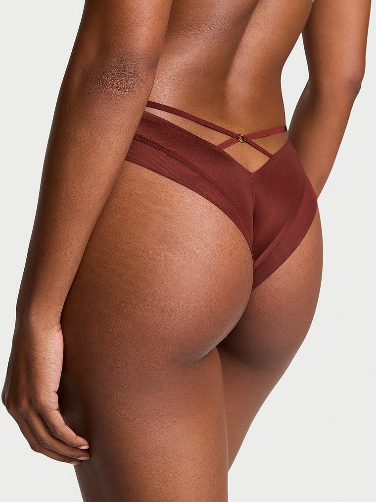 Very Sexy Svůdné průhledné koketní kalhotky s krajkou a páskovým zadním dílem