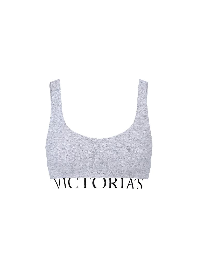 Bavlněná braletová podprsenka Exploded Logo. Produkt je šedé barvy a pochází z kolekce triček.