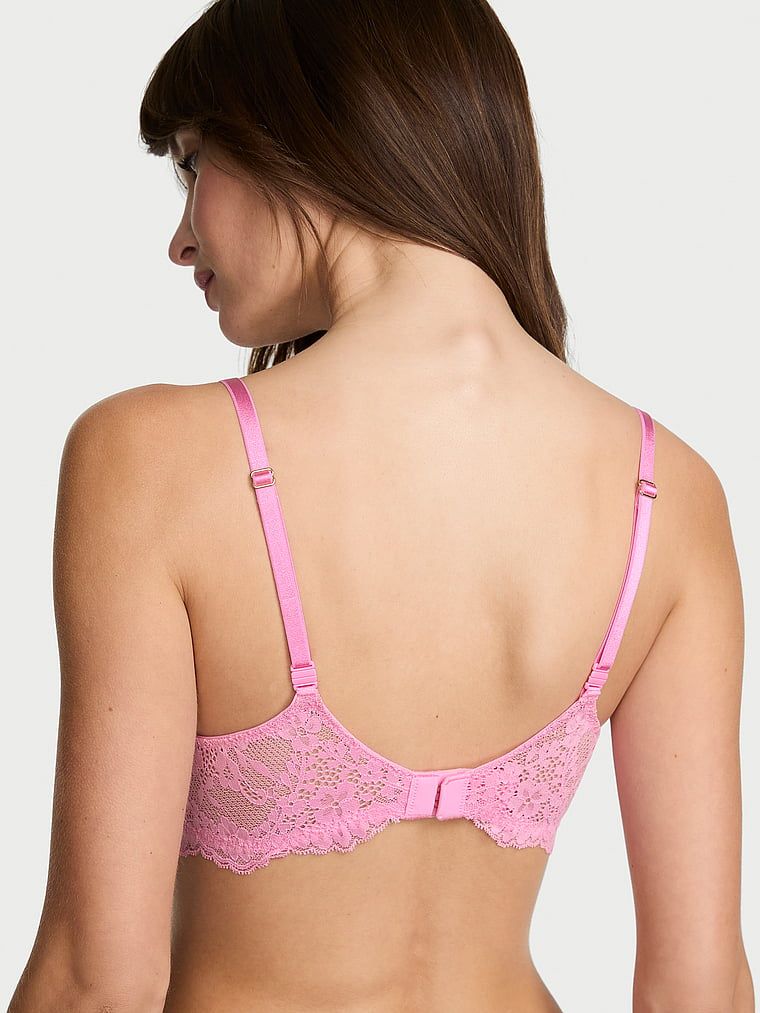 Wicked Lace Balconette nepolstrovaná podprsenka Balconette. Produkt je růžové barvy a pochází z kolekce Dream Angels.