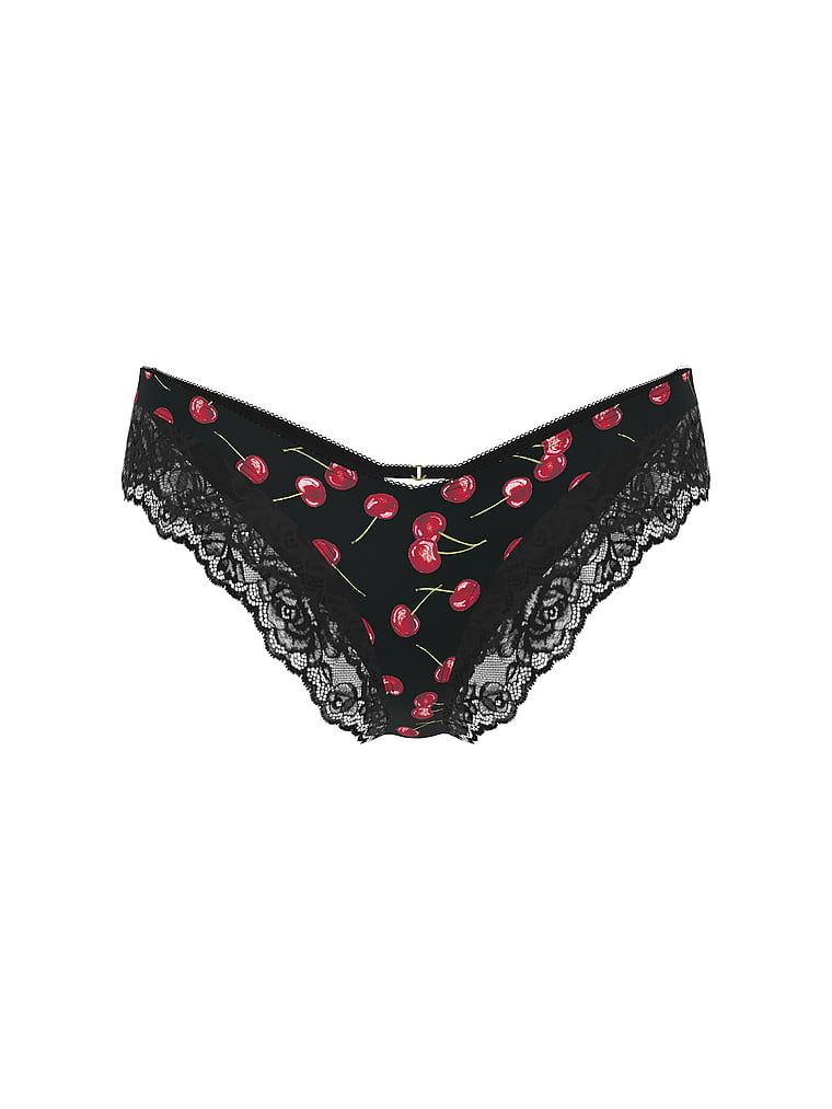 Krajkové kalhotky s krajkou na okrajích a vysoko střiženými nohavičkami: Lace-Lem Cheeky. Produkt je vzorovaný a pochází z kolekce Very Sexy.
