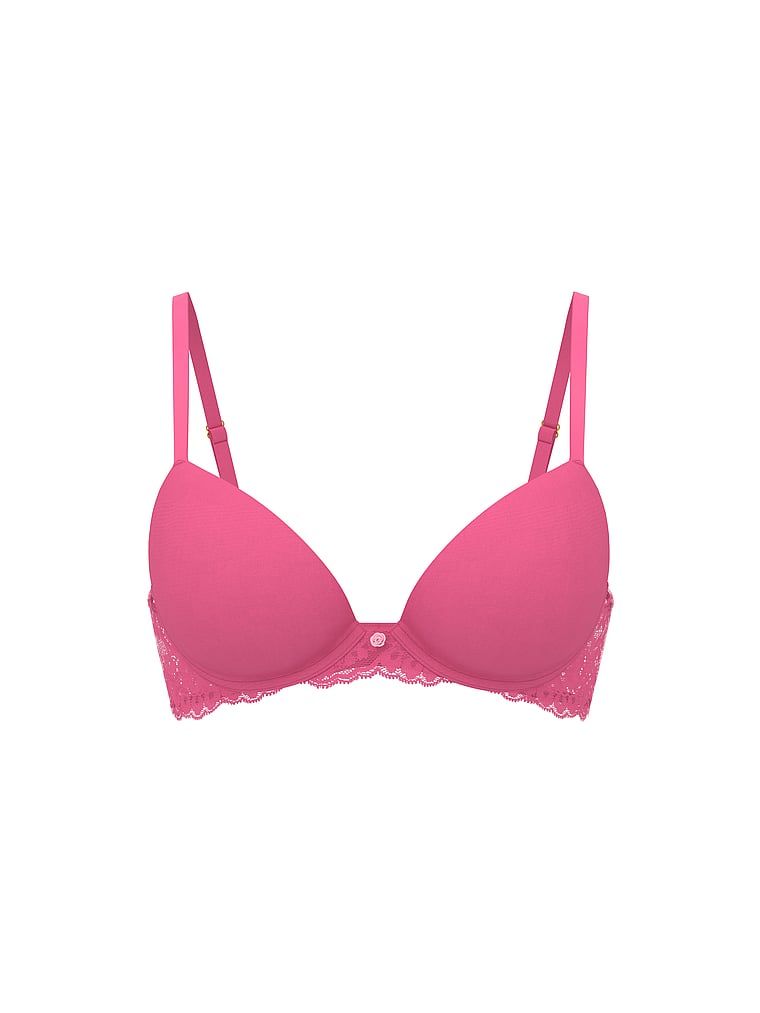 Push-up podprsenka Smooth and Lace. Produkt je růžové barvy a pochází z kolekce Dream Angels.