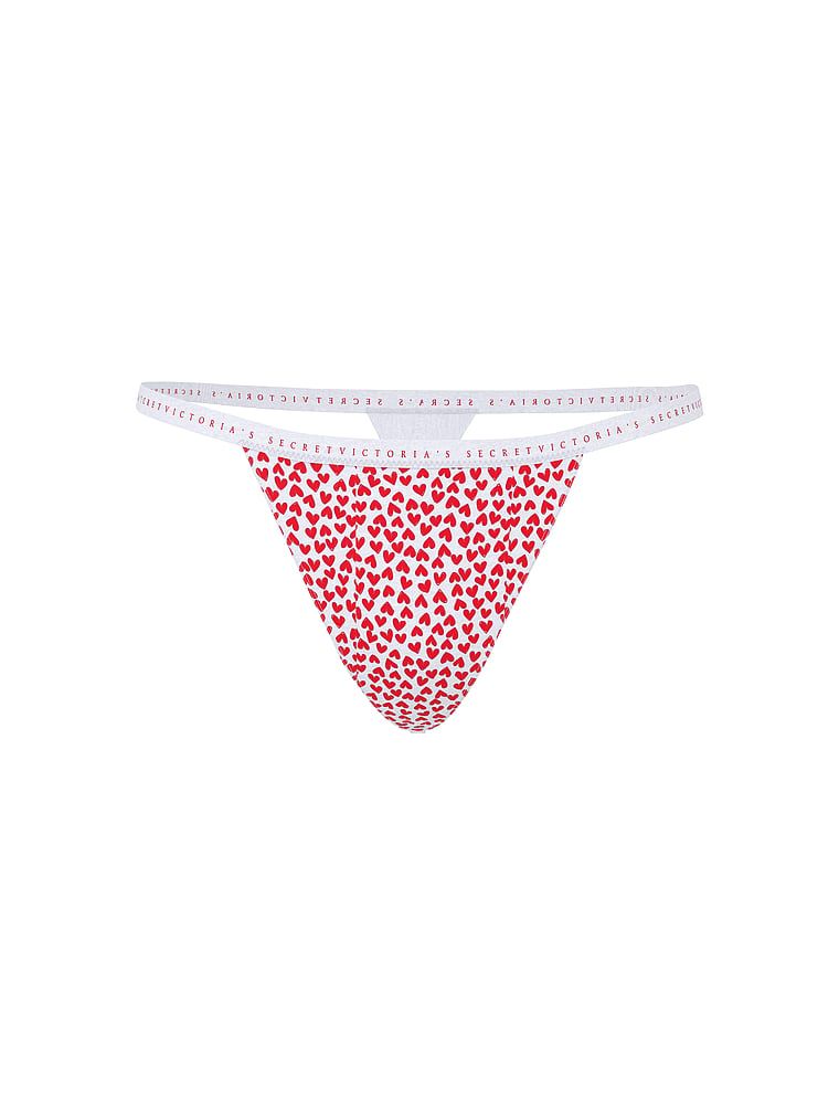 Pružné bavlněné tanga. Produkt je vzorovaný a pochází z kolekce Victoria's Secret.
