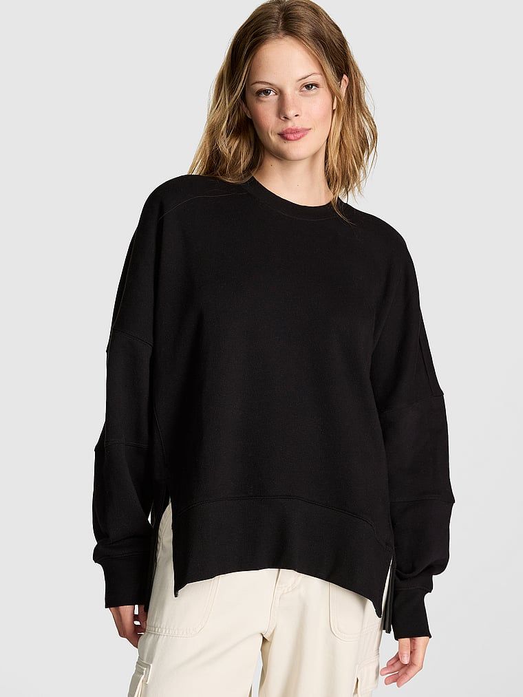 Ivy fleece tuniková mikina s kulatým výstřihem