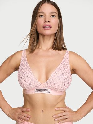 T-shirt Krajková braletka bez kostic s výstřihem s lesklým logem