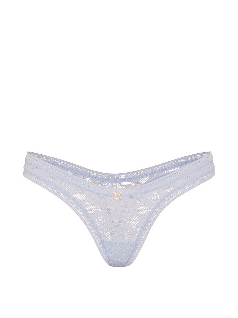 Ultra-Mini Scoop háčkované krajkové tanga. Produkt je modré barvy a pochází z kolekce Lacie.