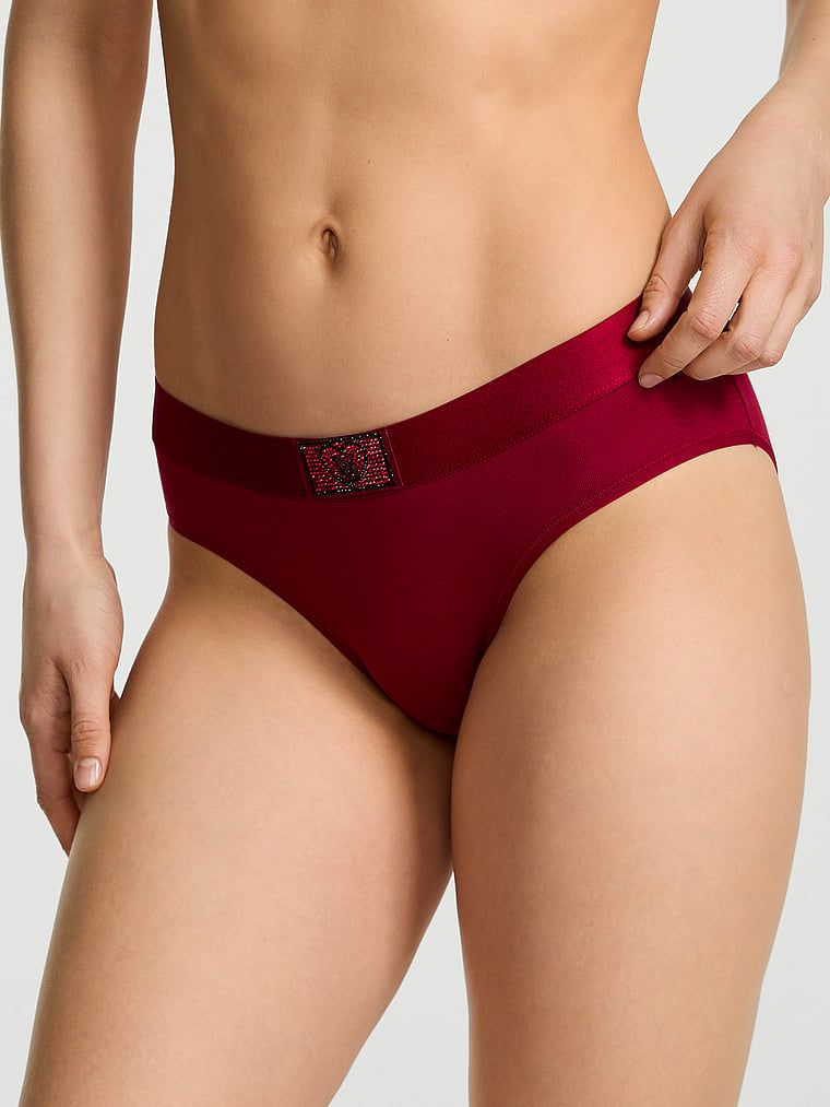 Bavlněné kalhotky s lesklým logem Hiphugger s nášivkou Heart Shine. Produkt je červené barvy a pochází z kolekce Cotton.