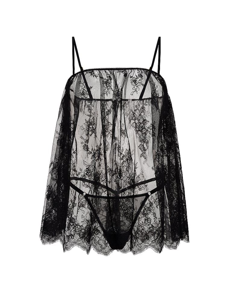 Babydoll spodnička a tanga. Produkt je černý a pochází z kolekce Very Sexy.