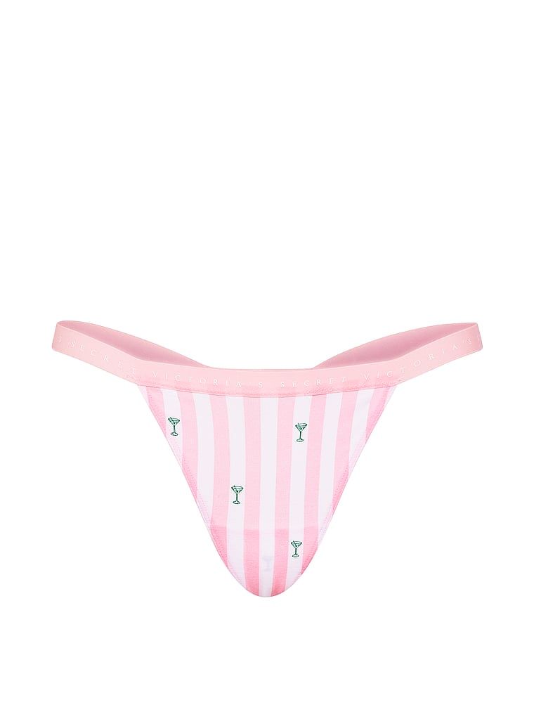 Pružné bavlněné tanga. Produkt je vzorovaný a pochází z kolekce Victoria's Secret.