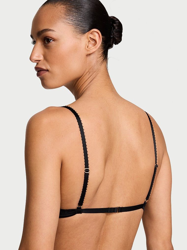 Podprsenka Tease průsvitný pruh. Produkt je černý a pochází z kolekce Victoria's Secret.