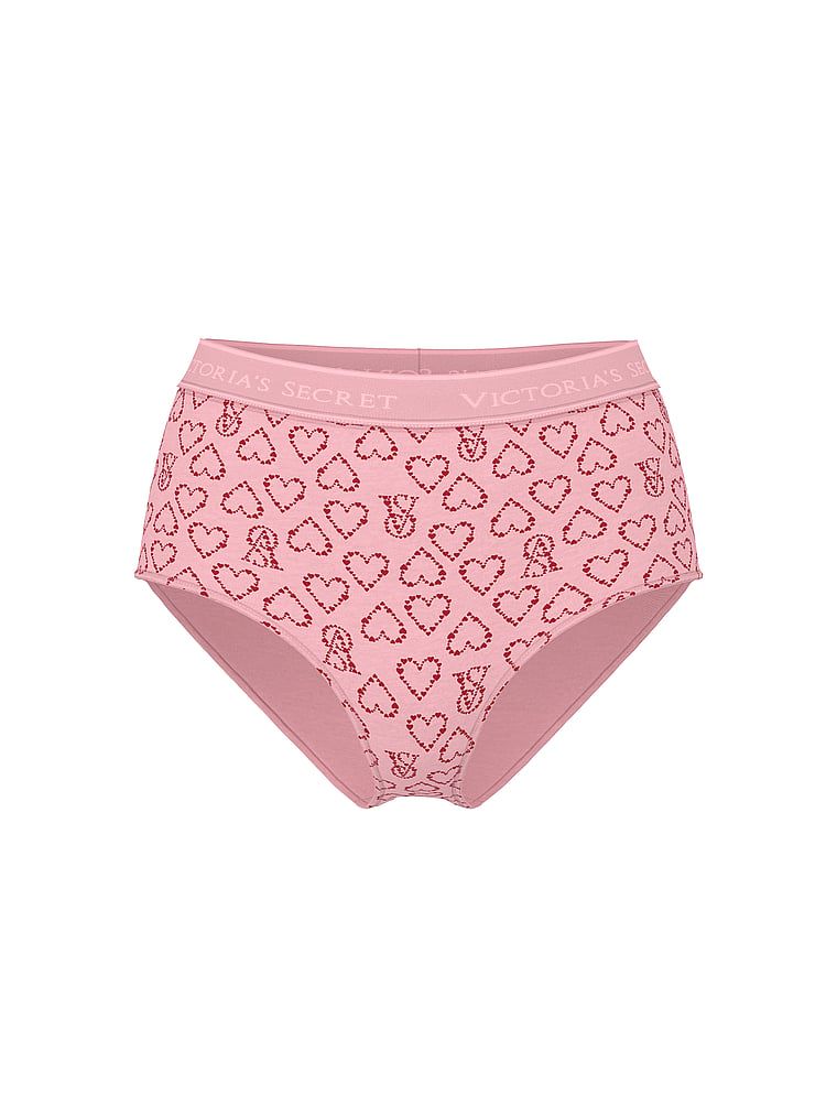 Bavlněné slipy s logem značky s vysokým pasem. Produkt je vzorovaný a pochází z kolekce Cotton.