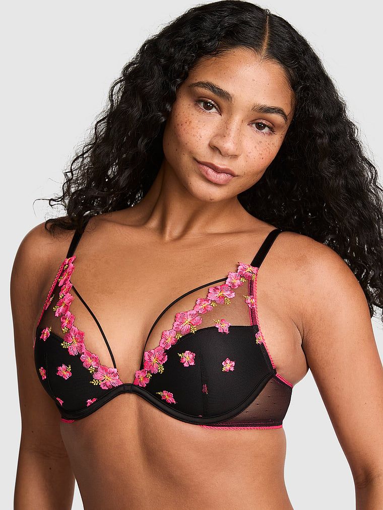 Lehce vyztužená plunge podprsenka PINK Wink