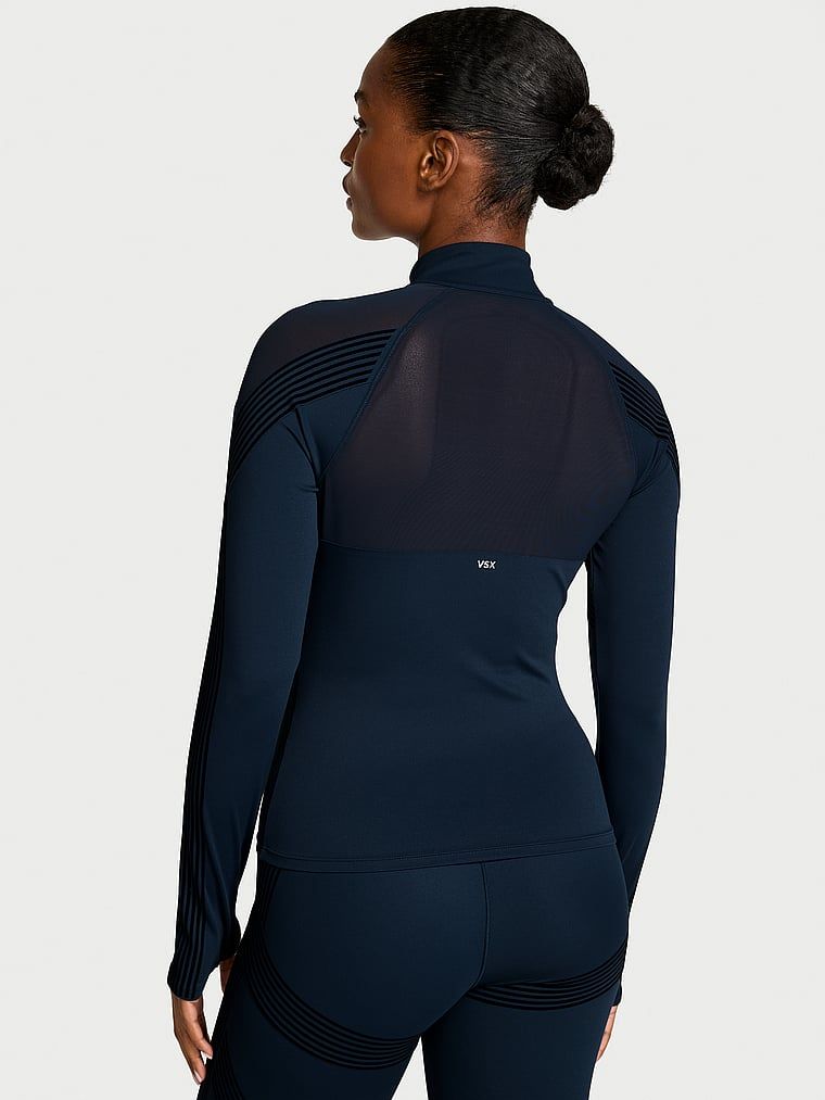 Sportovní mikina VSX Elevate Redefined Contours ze síťoviny a zipu. Produkt má modrou barvu a pochází z kolekce VSX.