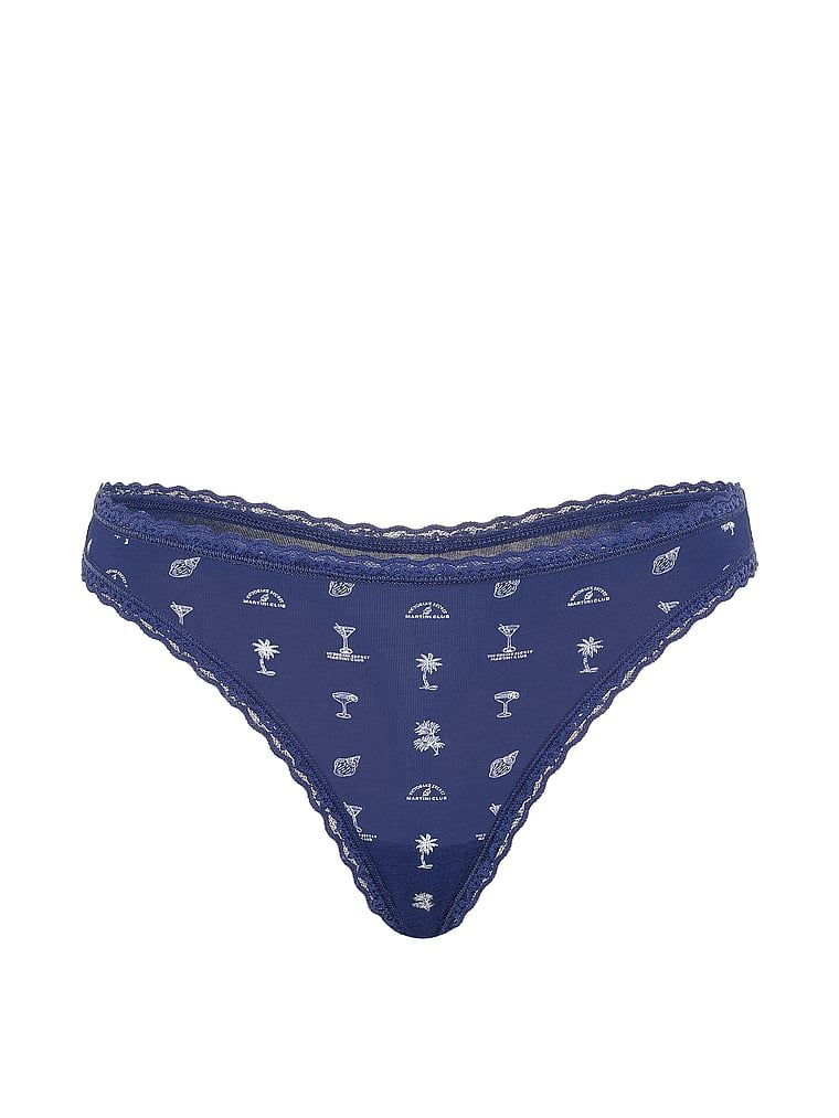 Bavlněné tanga s krajkou na okrajích Lace-Waist. Produkt je vzorovaný a pochází z kolekce Lace Trim.