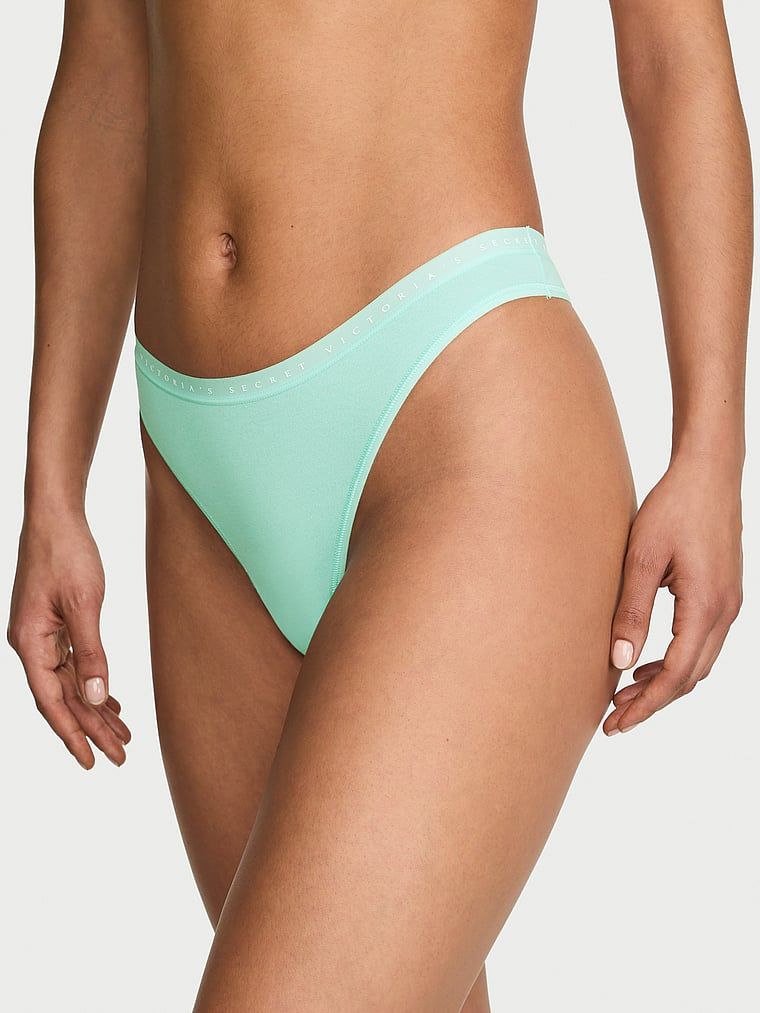 Victoria's Secret Tanga z elastické bavlny vysoko vykrojená