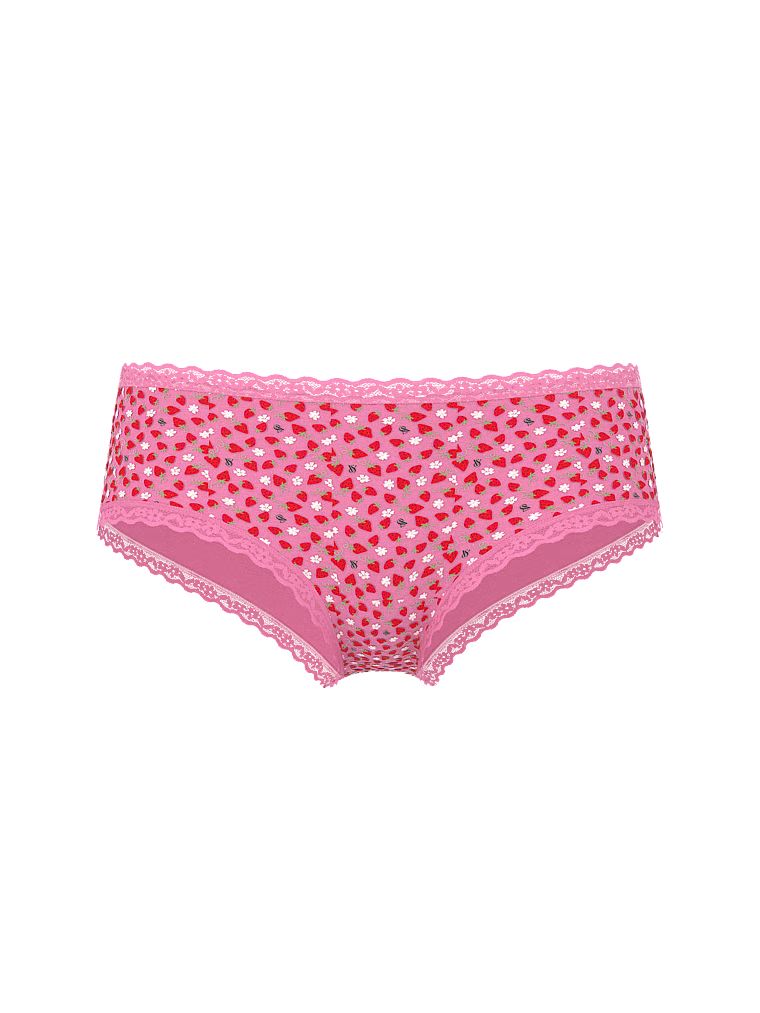 Bavlněné kalhotky s krajkou na okrajích Lace-Waist Cheeky. Produkt je vzorovaný a pochází z kolekce Lace Trim.