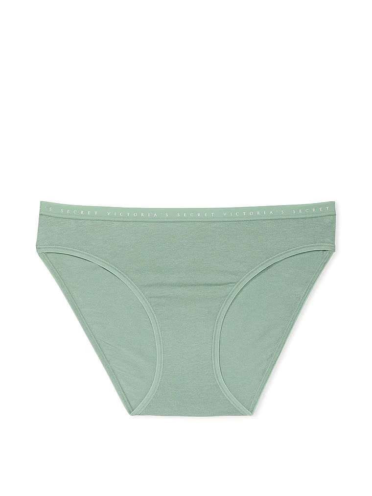 Strečové bavlněné bikiny kalhotky. Produkt je zelený a pochází z kolekce Victoria's Secret.