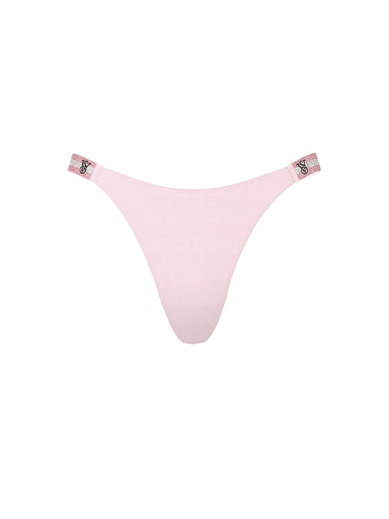 Tanga s lesklými popruhy Shine Strap. Produkt má růžovou barvu a pochází z kolekce Very Sexy.