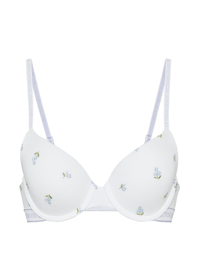 Push-up bavlněná podprsenka s výšivkou Perfect Shape. Produkt je vzorovaný a pochází z kolekce triček.