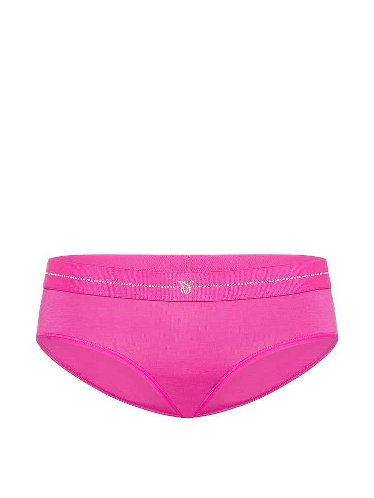 Shin Logo Hiphugger bavlněné kalhotky. Produkt je růžové barvy a pochází z kolekce Cotton.