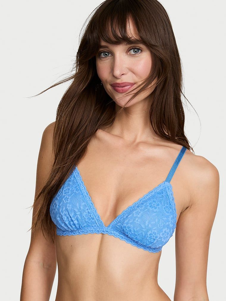 Victoria's Secret Nepodšitá krajková trojúhelníčková braletka
