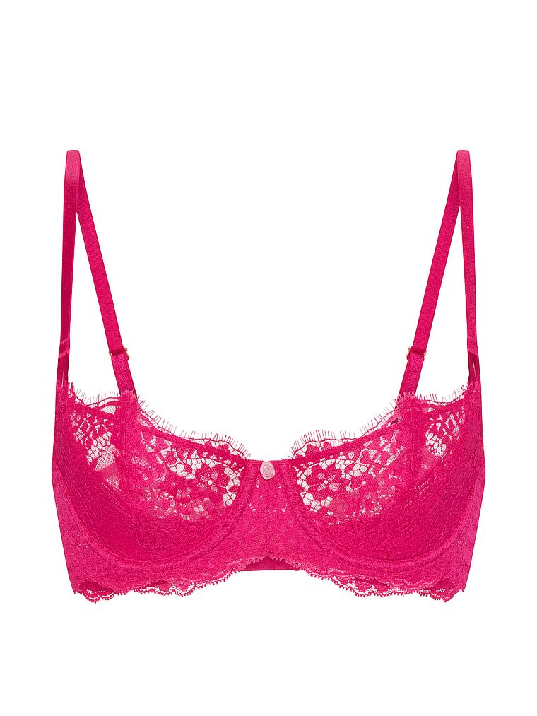 Wicked Lace Balconette nepolstrovaná podprsenka Balconette. Produkt je růžové barvy a pochází z kolekce Dream Angels.
