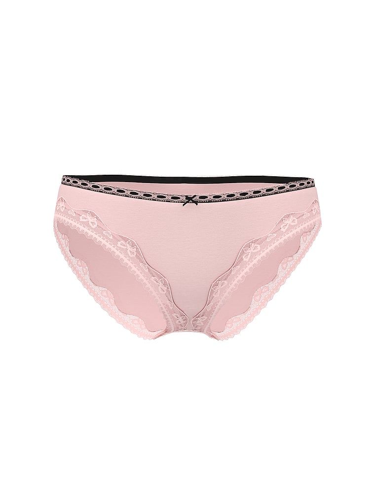 Bavlněné kalhotky s mašlí a krajkou s lemem. Produkt je růžové barvy a pochází z kolekce Lace Trim.