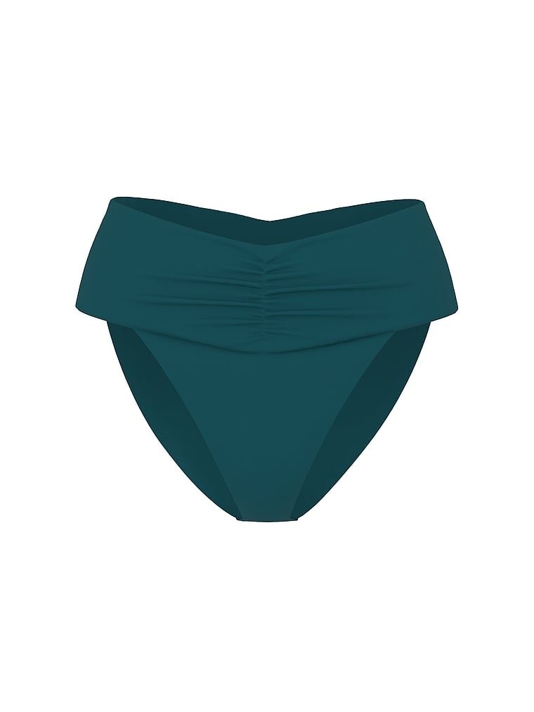 Horní spodní díl bikin s vysokým pasem, Essential Cinched. Produkt je modré barvy a pochází z kolekce Victoria's Secret Swim.
