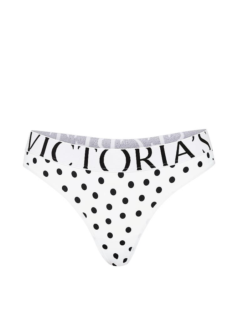 Tanga s logem Cool. Produkt je vzorovaný a pochází z kolekce Victoria's Secret.
