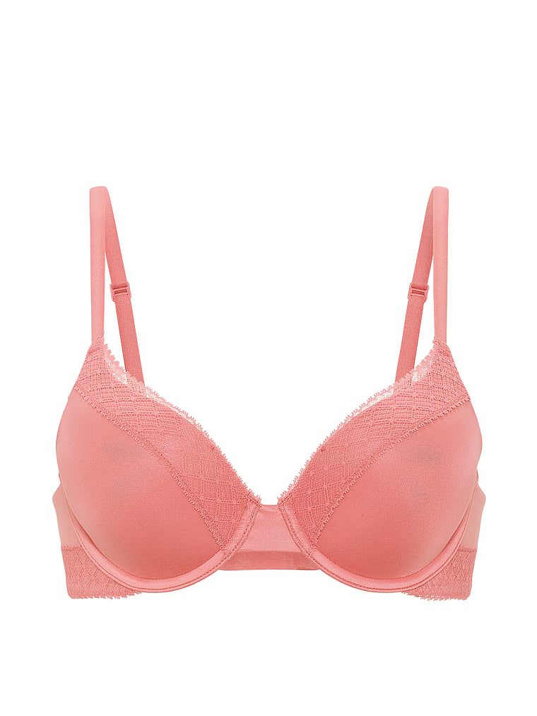Podprsenka na push-up s krajkou Perfect Shape Lace-Trim. Produkt je růžové barvy a pochází z kolekce Body by Victoria.